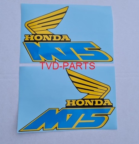 Tankstickers Honda MT Scandinavisch blauw/geel