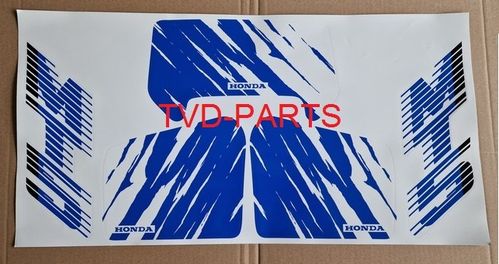 Stickerset blauw wit Honda MT50 voor Parijs Dakar kappen